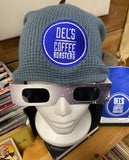 Del's Logo knitted Waffle Beanie hat